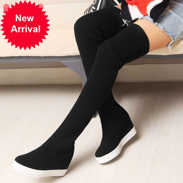 women wedges fashion knee black suede leather platform warm winter boots long women's shoes size 34-44
women wedges fashion knee black suede leather platform warm winter boots long women's shoes size 34-44
