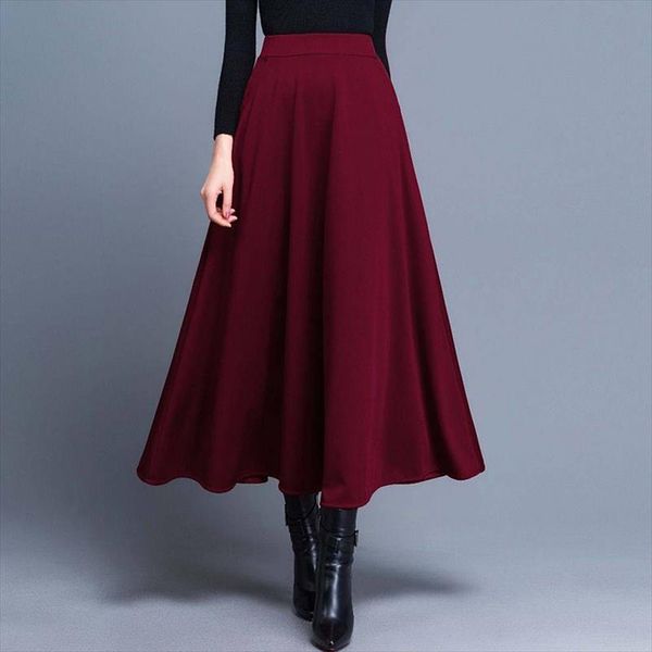 new high waist pleated elegant skirt wine red black solid color long skirts women faldas saia 5xl plus size ladies jupe
new high waist pleated elegant skirt wine red black solid color long skirts women faldas saia 5xl plus size ladies jupe