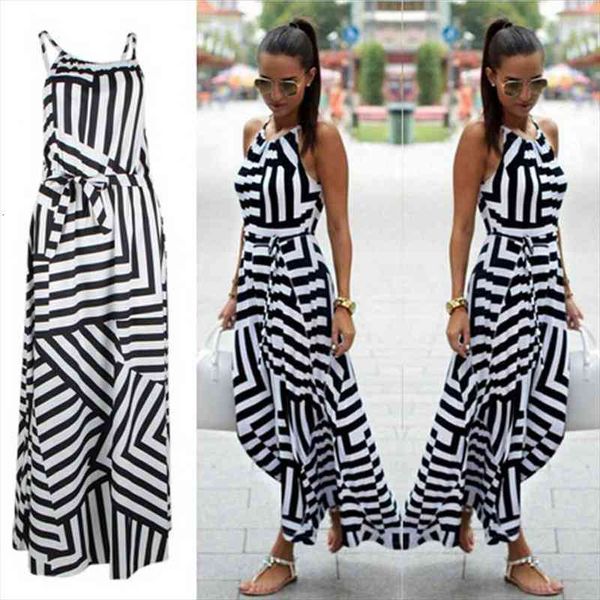 summer maxi long dress fashion women boho striped sleeveless beach style strap sundress vestidos for female bigsweety, Black;gray
summer maxi long dress fashion women boho striped sleeveless beach style strap sundress vestidos for female bigsweety, Black;gray