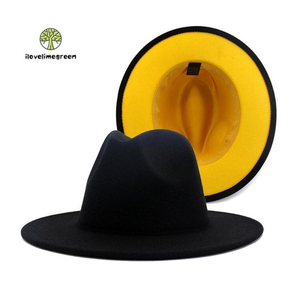 wide brim hats sell fedora hat for women men elegant jazz panama black yellow patchwork party and caps, Blue;gray
wide brim hats sell fedora hat for women men elegant jazz panama black yellow patchwork party and caps, Blue;gray