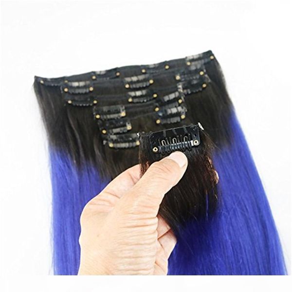 clip in remy hair extensions ombre 1b to blue balayage clip in human hair extensions double weft hair extensions straight 7pcs 120g, Black
clip in remy hair extensions ombre 1b to blue balayage clip in human hair extensions double weft hair extensions straight 7pcs 120g, Black