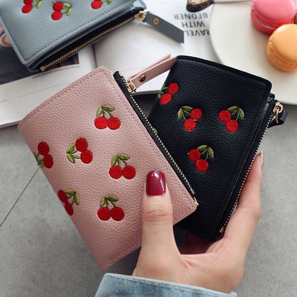 fashion women girls short wallet small pu leather cherry embroidery coin purse card holders lady girl mini money bag, Red;black
fashion women girls short wallet small pu leather cherry embroidery coin purse card holders lady girl mini money bag, Red;black