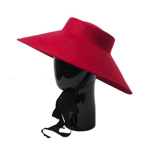 winter new shallow big eaves 100% wool hat concave shape banding felt big brim fedoras, Black;white
winter new shallow big eaves 100% wool hat concave shape banding felt big brim fedoras, Black;white