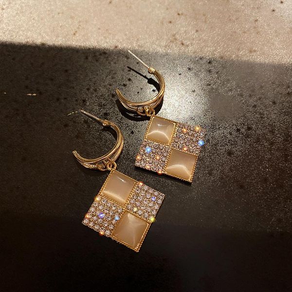 korean new geometric block opal earrings fashion temperament simple pendant earrings elegant ladies jewelry, Silver
korean new geometric block opal earrings fashion temperament simple pendant earrings elegant ladies jewelry, Silver