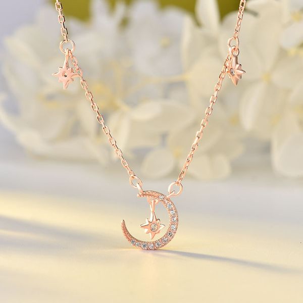 liming's same s925 sterling silver star moon necklace, korean style, versatile 18k clavicle chain
liming's same s925 sterling silver star moon necklace, korean style, versatile 18k clavicle chain