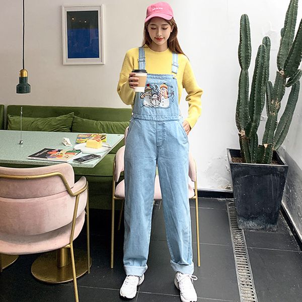 2021 xs-2xl autumn women cute christmas snowman embroidery jeans loose overalls vintage denim jumpsuit female rompers 3o50, Blue
2021 xs-2xl autumn women cute christmas snowman embroidery jeans loose overalls vintage denim jumpsuit female rompers 3o50, Blue