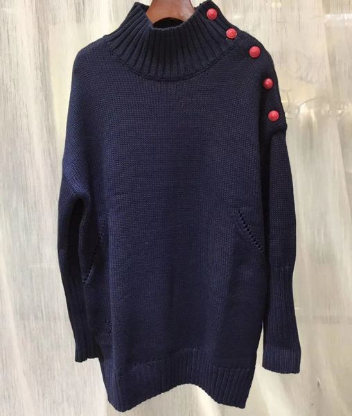 woman navy wool sweater turtleneck drop shoulder red buttons long sleeves fashion jumper oversized knitwears 2020 new fall lj201112, White;black
woman navy wool sweater turtleneck drop shoulder red buttons long sleeves fashion jumper oversized knitwears 2020 new fall lj201112, White;black