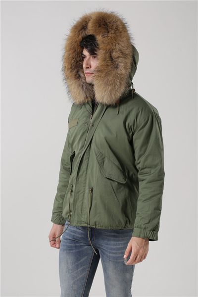 brown raccoon fur trim mukla furs brown khaki rex rabbit fur lining army green canvas mini men jackets, Black
brown raccoon fur trim mukla furs brown khaki rex rabbit fur lining army green canvas mini men jackets, Black