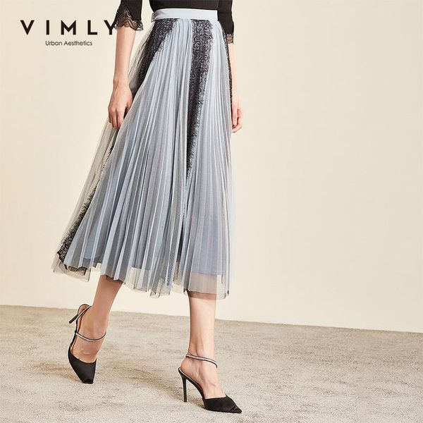 vimly pleated skirt women spring autumn vintage patchwork lace mesh skirts high waist a-line femme jupes 96551, Black
vimly pleated skirt women spring autumn vintage patchwork lace mesh skirts high waist a-line femme jupes 96551, Black