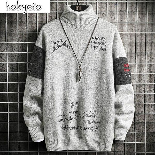 men's sweaters winter men turtlenecks 2021 fashion letter print patchwork pullovers male casual chic kpop oversized jumpers, White;black
men's sweaters winter men turtlenecks 2021 fashion letter print patchwork pullovers male casual chic kpop oversized jumpers, White;black