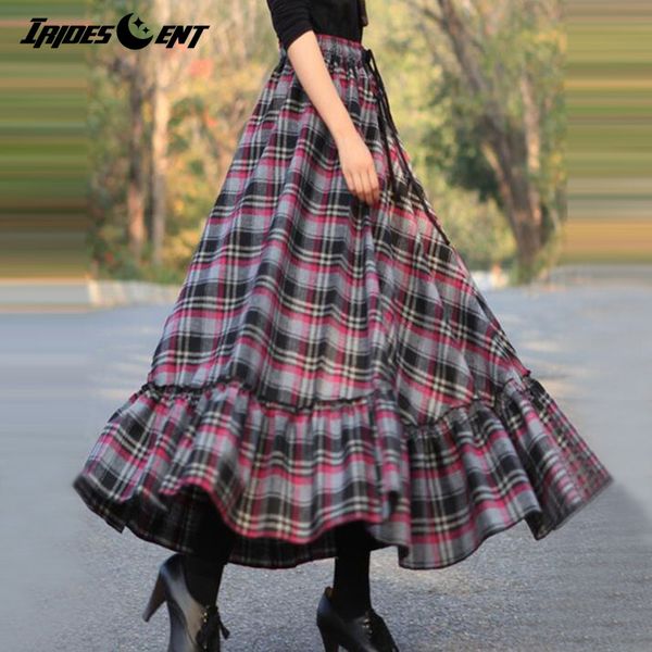 vintage pleated plaid skirt women high waist plus size long skirt autumn winter harajuku female party skirt streetwear q1209, Black
vintage pleated plaid skirt women high waist plus size long skirt autumn winter harajuku female party skirt streetwear q1209, Black