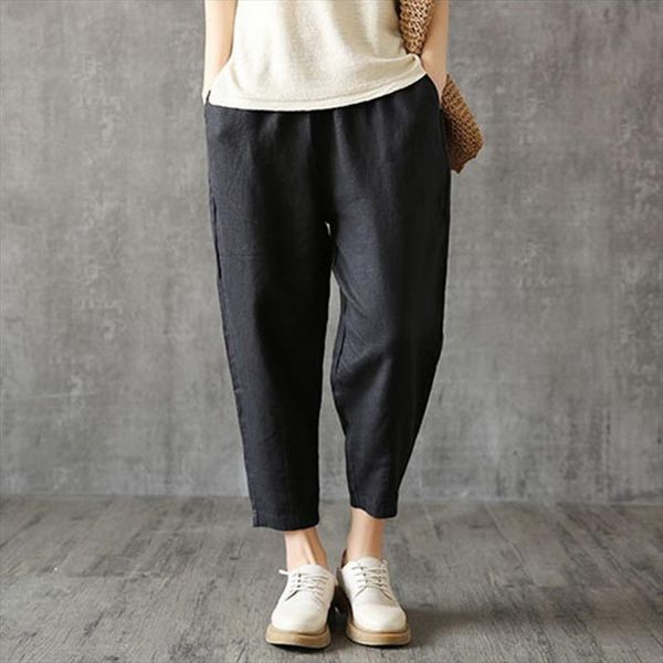 2019 retro cotton linen pants womens plus size spring autumn nine pants loose capris trousers pockets solid pants, Black;white
2019 retro cotton linen pants womens plus size spring autumn nine pants loose capris trousers pockets solid pants, Black;white