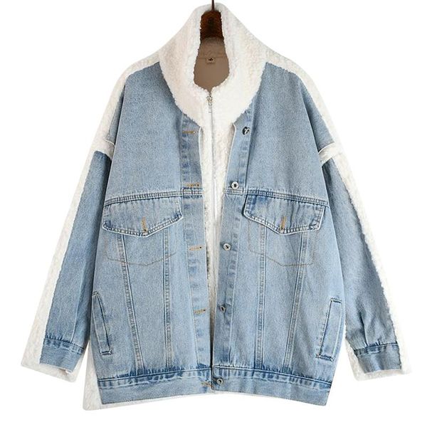 superaen lamb wool patchwork denim fake two-piece coat women's winter fur jacket 2021 new loose all match fashion, Black;brown
superaen lamb wool patchwork denim fake two-piece coat women's winter fur jacket 2021 new loose all match fashion, Black;brown