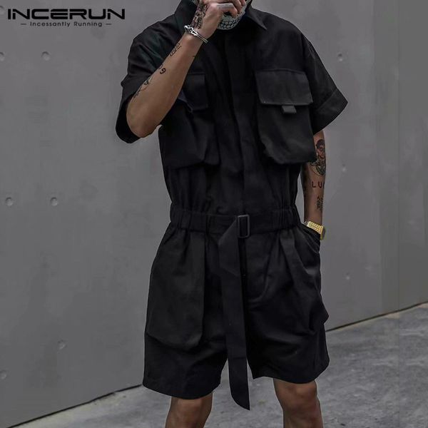 men stylish cargo overalls streetwear multi pockets short sleeve solid color jumpsuit chic male rompers shorts s-5xl, White;black
men stylish cargo overalls streetwear multi pockets short sleeve solid color jumpsuit chic male rompers shorts s-5xl, White;black