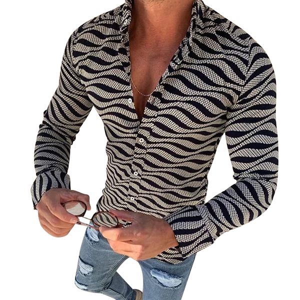 new arrivals men's autumn fashion printed casual shirts slim fit social wave pattern lapel long sleeve male clothing blouse c1211, White;black
new arrivals men's autumn fashion printed casual shirts slim fit social wave pattern lapel long sleeve male clothing blouse c1211, White;black