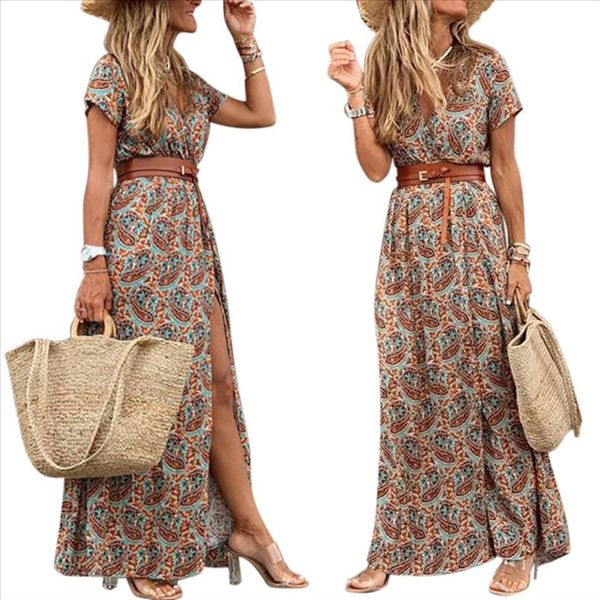 v neck summer dress women 2020 bohemian beach long dresses vintage wrap floral print maxi dress split vestidos robe femme, Black;gray
v neck summer dress women 2020 bohemian beach long dresses vintage wrap floral print maxi dress split vestidos robe femme, Black;gray