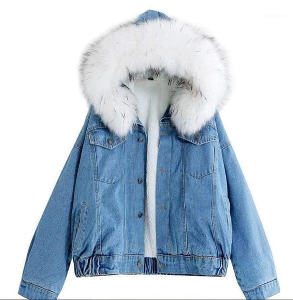 women's jackets warm winter bomber velvet thick denim jacket coats female big fur collar jean korean locomotive lamb coat female1, Black;brown
women's jackets warm winter bomber velvet thick denim jacket coats female big fur collar jean korean locomotive lamb coat female1, Black;brown