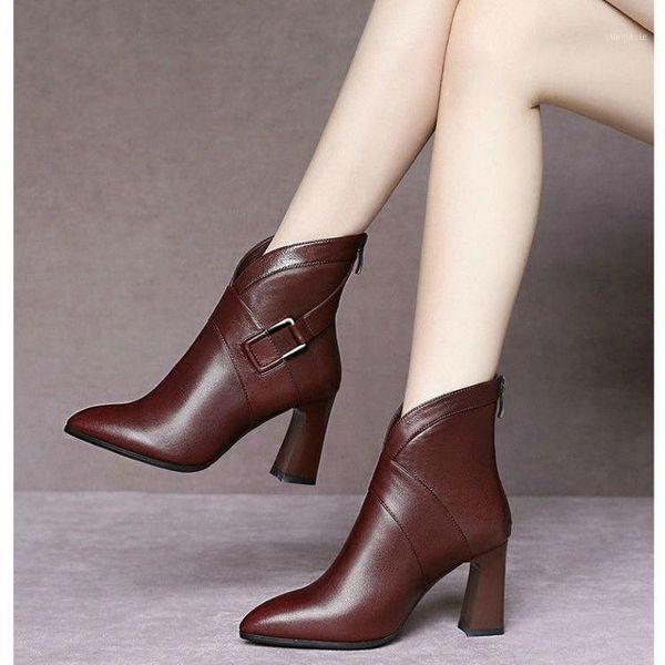 full leather boot women's 2021 autumn and winter new short high heel pointed back zipper british women's boots1, Black
full leather boot women's 2021 autumn and winter new short high heel pointed back zipper british women's boots1, Black