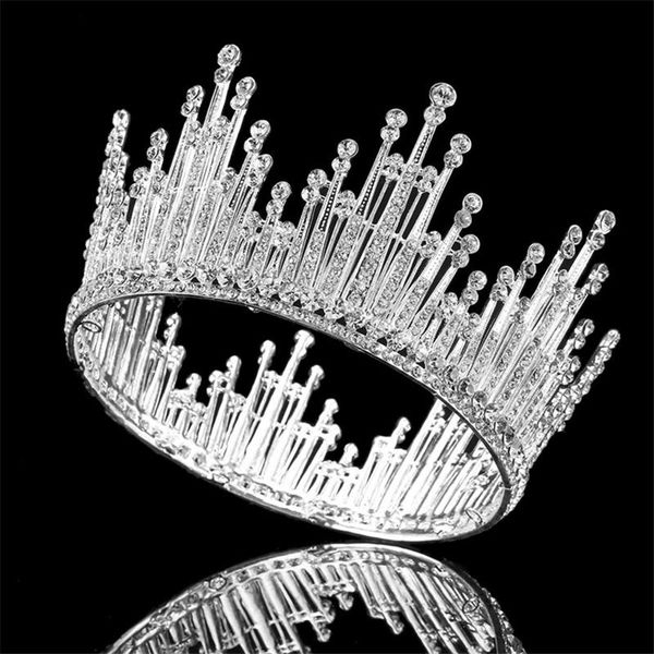 luxury rhinestone round wedding queen king crown for bridal tiaras and crowns bride prom diadem wedding hair jewelry accessories, Golden;silver
luxury rhinestone round wedding queen king crown for bridal tiaras and crowns bride prom diadem wedding hair jewelry accessories, Golden;silver