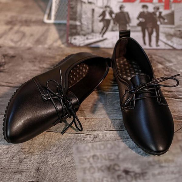 womens leather lace up pointed toe loafer comfort flat soft shoes drop shipping, Black
womens leather lace up pointed toe loafer comfort flat soft shoes drop shipping, Black