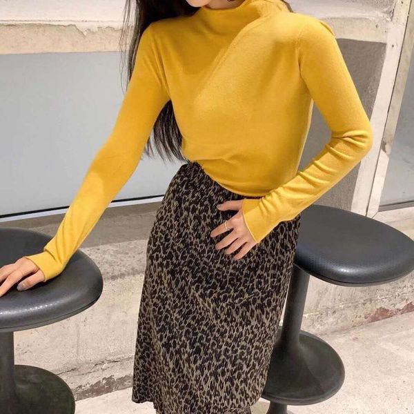 crimped knitted sweater cashmere soft waxy 6-color base coat high middle collar temperament pullover slim fitting suit, White
crimped knitted sweater cashmere soft waxy 6-color base coat high middle collar temperament pullover slim fitting suit, White