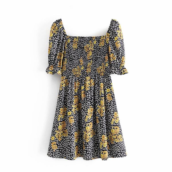 2021 new women floral print dresses fashion ladies square collar mini dress elegant female elastic patchwork vestidos onur, Black;gray
2021 new women floral print dresses fashion ladies square collar mini dress elegant female elastic patchwork vestidos onur, Black;gray