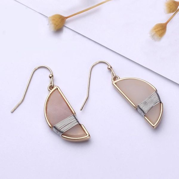 minar statement semicircle natural stone dangle earrings metal winding earring for women ladies delicate party accessories, Silver
minar statement semicircle natural stone dangle earrings metal winding earring for women ladies delicate party accessories, Silver