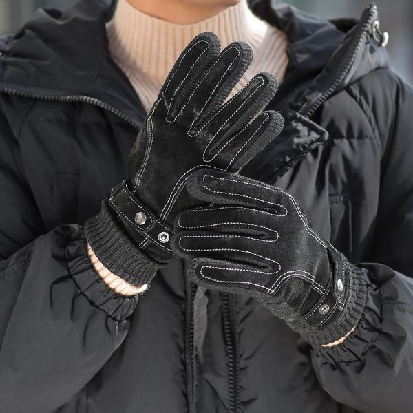 pigskin for men's winter riding motorcycles cold proof and warm keeping korean five finger gloves cotton touch screen
pigskin for men's winter riding motorcycles cold proof and warm keeping korean five finger gloves cotton touch screen
