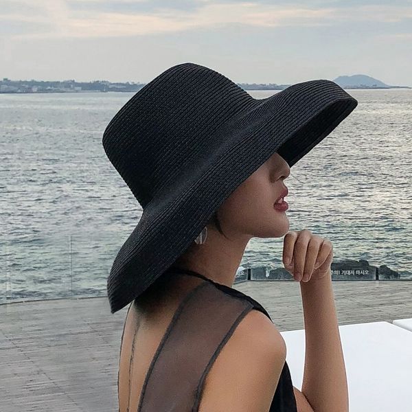 fashion summer hat french style wide brim retro straw hat for women travel holiday beach leisure cap panama feamle sun hats y200714, Blue;gray
fashion summer hat french style wide brim retro straw hat for women travel holiday beach leisure cap panama feamle sun hats y200714, Blue;gray