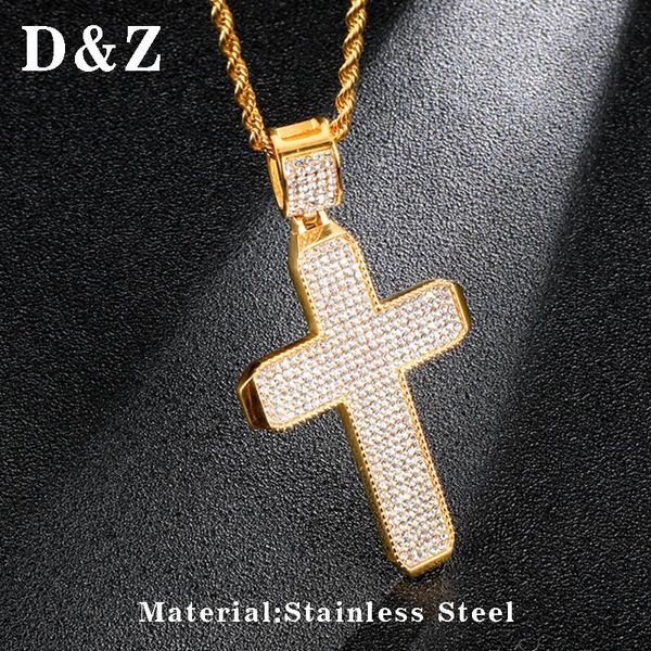 pendant necklaces d&z shiny rhinestone cross necklace 316l stainless steel crucifix colar masculino for men luxury jewelry, Silver
pendant necklaces d&z shiny rhinestone cross necklace 316l stainless steel crucifix colar masculino for men luxury jewelry, Silver