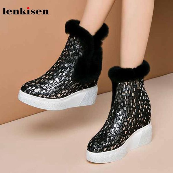 boots lenkisen super warm print cow leather plush snow thick bottom side zip round toe high heels winter women ankle l26, Black
boots lenkisen super warm print cow leather plush snow thick bottom side zip round toe high heels winter women ankle l26, Black