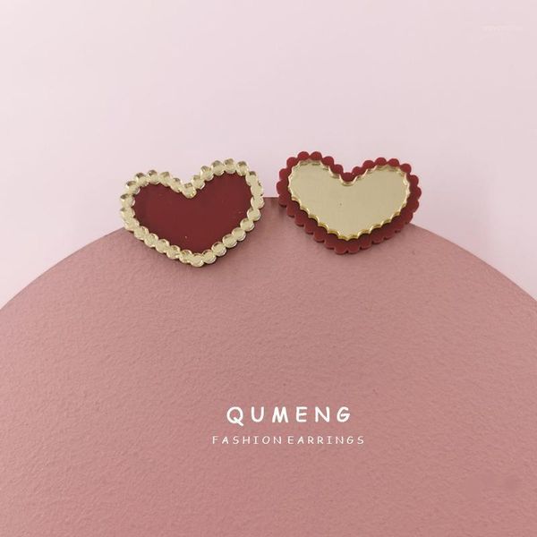 qumeng girls fancy valentine's day gift jewelry gold red cute love heart stud earrings for women 2020 wholesale1, Golden;silver
qumeng girls fancy valentine's day gift jewelry gold red cute love heart stud earrings for women 2020 wholesale1, Golden;silver
