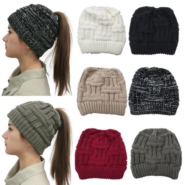 women winter chunky plaid crochet knitted beanie hat with hole high messy bun solid color stretch snow ski skull cap, Blue;gray
women winter chunky plaid crochet knitted beanie hat with hole high messy bun solid color stretch snow ski skull cap, Blue;gray