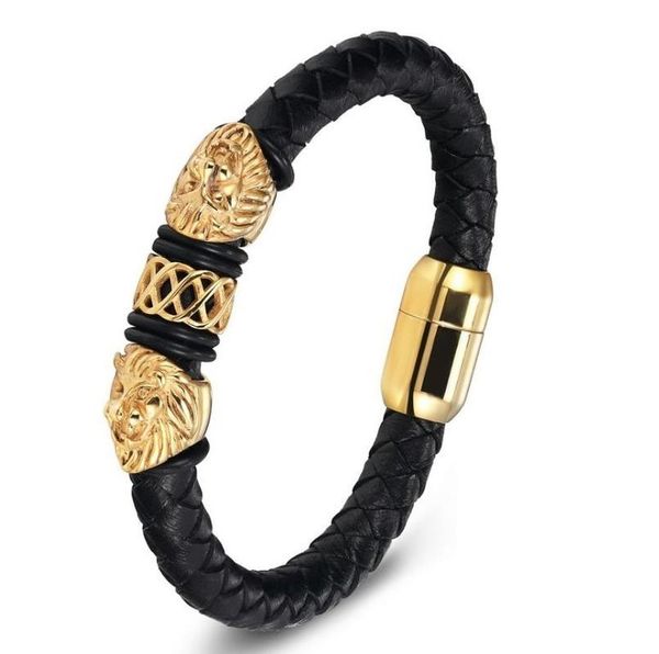 classic punk stainless steel magnetic buckle genuine leather braided bracelet charm men rock party jewelry, Black
classic punk stainless steel magnetic buckle genuine leather braided bracelet charm men rock party jewelry, Black