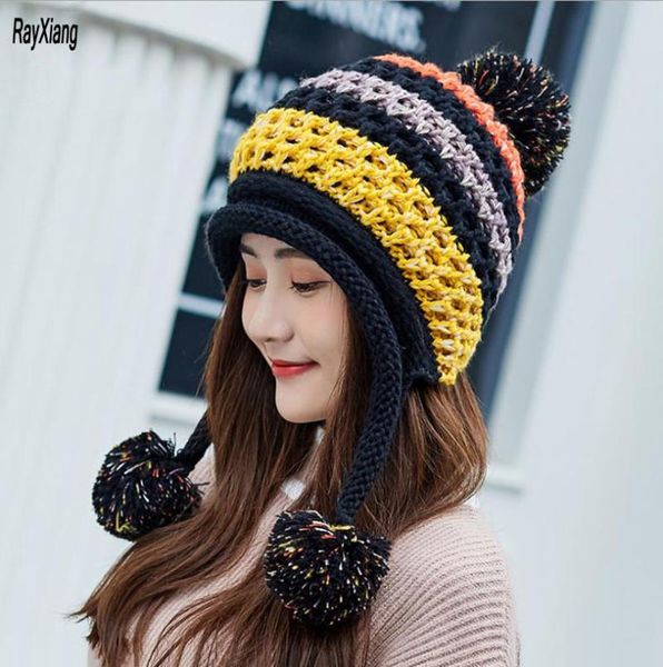 beanie/skull caps 2021 woolen hat ladies korean version of the color matching plus fluff ball knitted sanmao ear protection warm winter, Blue;gray
beanie/skull caps 2021 woolen hat ladies korean version of the color matching plus fluff ball knitted sanmao ear protection warm winter, Blue;gray
