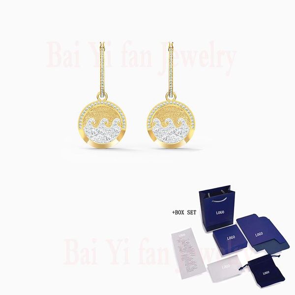 fashion jewelry swa new shine wave pierced earrings gold light color gradient coin shape elegant romantic jewelry for women gift, Golden;silver
fashion jewelry swa new shine wave pierced earrings gold light color gradient coin shape elegant romantic jewelry for women gift, Golden;silver