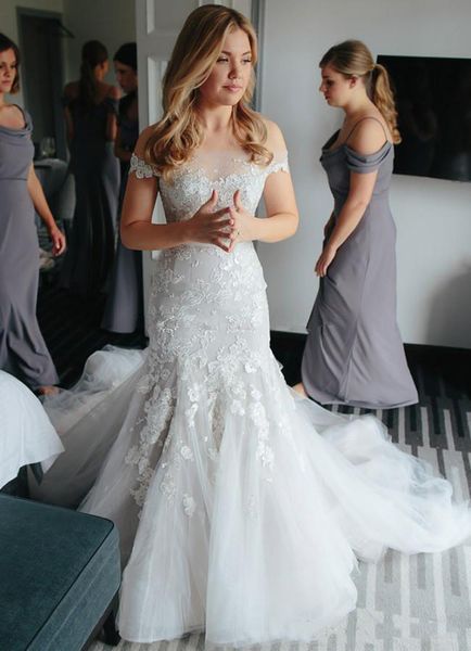 vintage off the shoulder lace mermaid wedding dresses with appliques beteau neck tulle court train bridal gowns vestidos de novia, White
vintage off the shoulder lace mermaid wedding dresses with appliques beteau neck tulle court train bridal gowns vestidos de novia, White