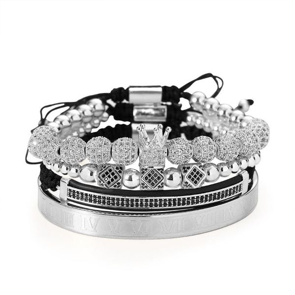 beaded, strands 4pcs/set gold hip hop men pave cz zircon crown roman numeral bracelet luxury jewelry bling iced out bracelets for, Black
beaded, strands 4pcs/set gold hip hop men pave cz zircon crown roman numeral bracelet luxury jewelry bling iced out bracelets for, Black