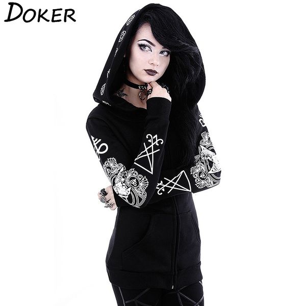 5xl gothic punk print hoodies sweatshirts women long sleeve black jacket zipper coat autumn winter female casual hooded q1217, Black;white
5xl gothic punk print hoodies sweatshirts women long sleeve black jacket zipper coat autumn winter female casual hooded q1217, Black;white
