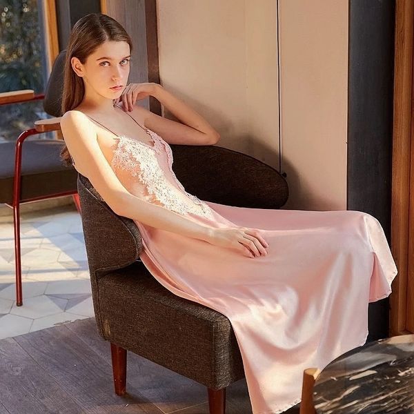 pink night gowns lace see-though night dress embroidery womens sleepwear silk night wear long gowns black lingerie dress t200429, Black;red
pink night gowns lace see-though night dress embroidery womens sleepwear silk night wear long gowns black lingerie dress t200429, Black;red