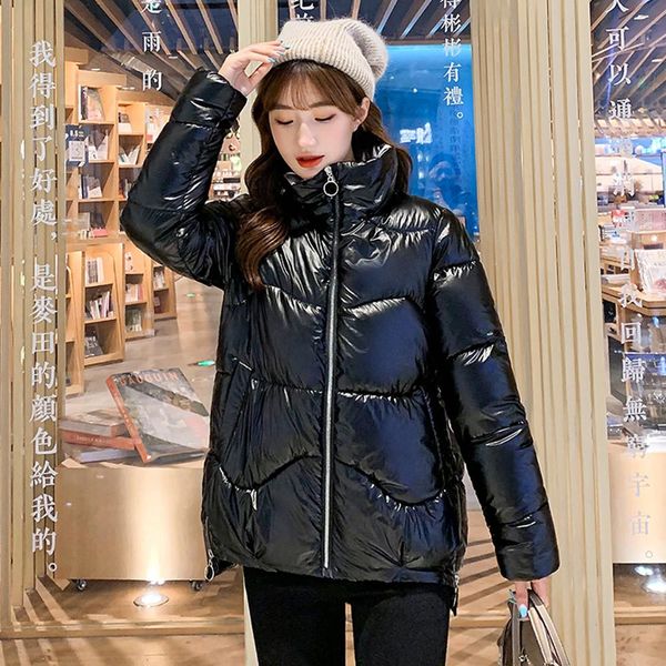 women's coat 2020 autumn winter bright fashion parkas female jacket shinny quilquilted cotton coats shfv, Black
women's coat 2020 autumn winter bright fashion parkas female jacket shinny quilquilted cotton coats shfv, Black