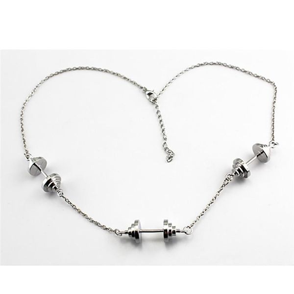 personality design barbell pendant necklace for fashion structure jewelry zinc alloy dropshipping, Silver
personality design barbell pendant necklace for fashion structure jewelry zinc alloy dropshipping, Silver