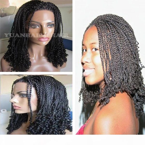 8a quality black color kinky twist tips short synthetic lace wig for black women ing
8a quality black color kinky twist tips short synthetic lace wig for black women ing