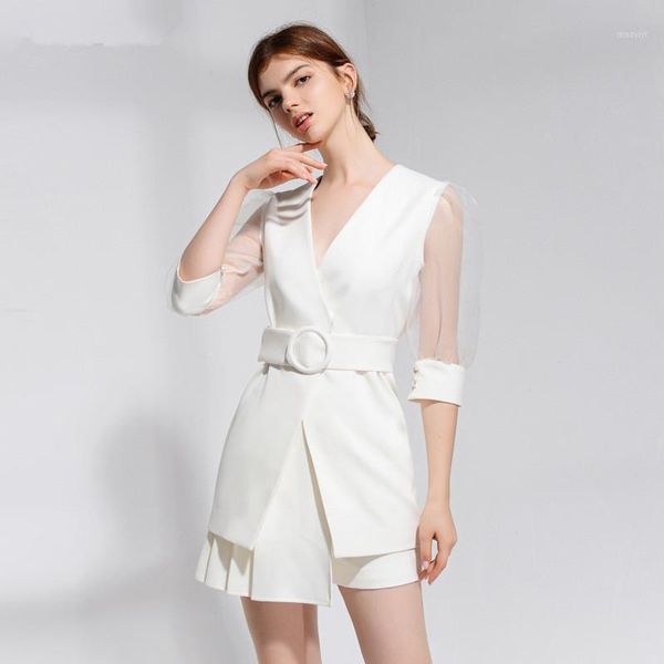 elegant v-neck white blazer with belt mesh three quarter sleeve office ladies two piece sets dress suit fashion clothes vestidos1
elegant v-neck white blazer with belt mesh three quarter sleeve office ladies two piece sets dress suit fashion clothes vestidos1