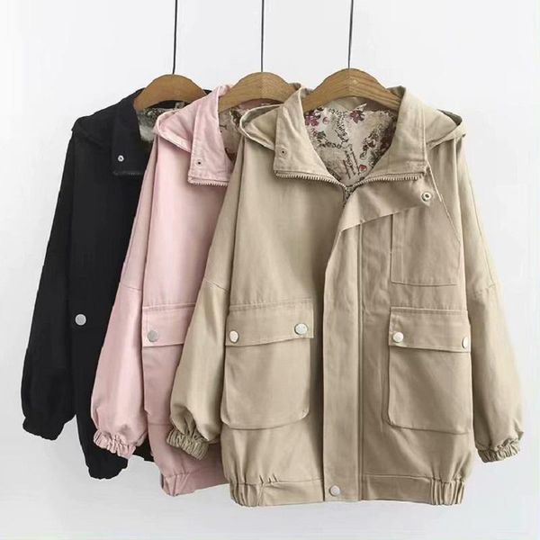 womens coats plus size hooded cotton trenches fashion casual lady outwear oversized big trench coats female, Black;brown
womens coats plus size hooded cotton trenches fashion casual lady outwear oversized big trench coats female, Black;brown
