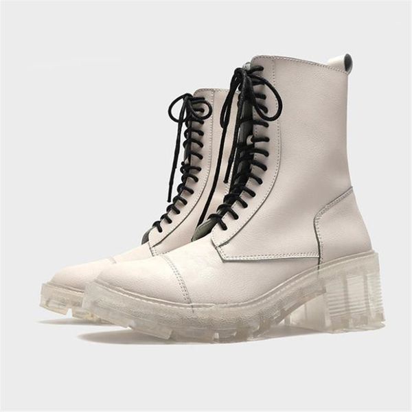 women ankle boots genuine leather women's boots transparent soles platform for woman chunky motorcycle1, Black
women ankle boots genuine leather women's boots transparent soles platform for woman chunky motorcycle1, Black