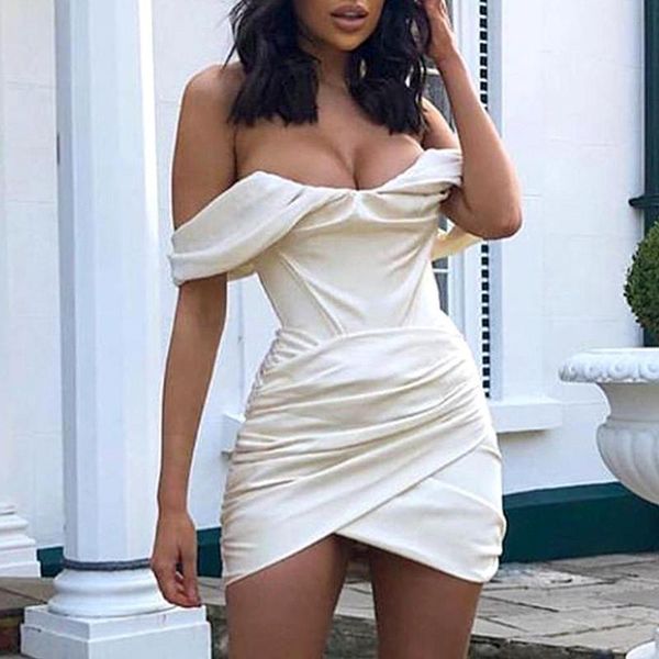 woman dress solid color women off shoulder short sleeve woman dress pleated party bodycon mini femme robe vestidos, Black;gray
woman dress solid color women off shoulder short sleeve woman dress pleated party bodycon mini femme robe vestidos, Black;gray