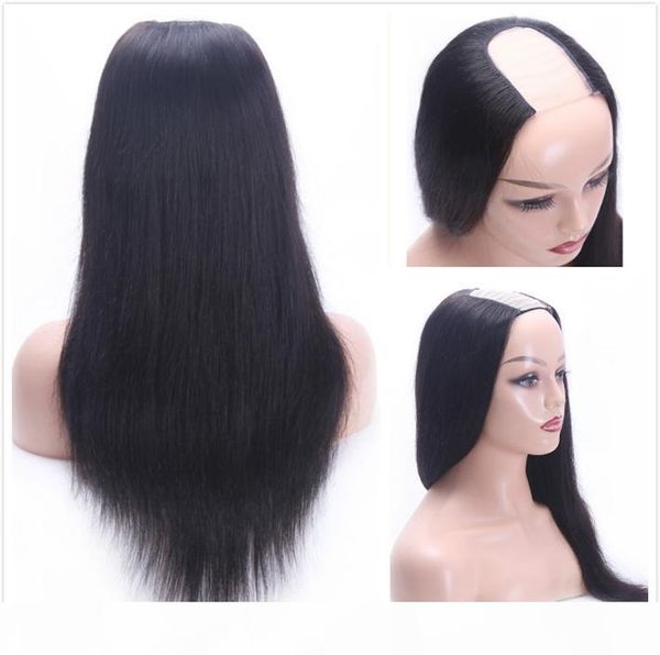 silky straight u part human hair wigs for black women 150% density malaysian remy glueless lace front wig middle part natural braided wig, Black;brown 
silky straight u part human hair wigs for black women 150% density malaysian remy glueless lace front wig middle part natural braided wig, Black;brown