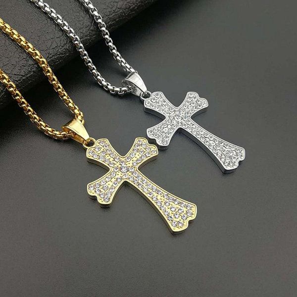 Hip Hop Rhinestones Paved Bling Iced Out Gold Color 316L Stainless Steel Little Cross Pendants Necklace for Men Women Jewelry, Silver
Hip Hop Rhinestones Paved Bling Iced Out Gold Color 316L Stainless Steel Little Cross Pendants Necklace for Men Women Jewelry, Silver