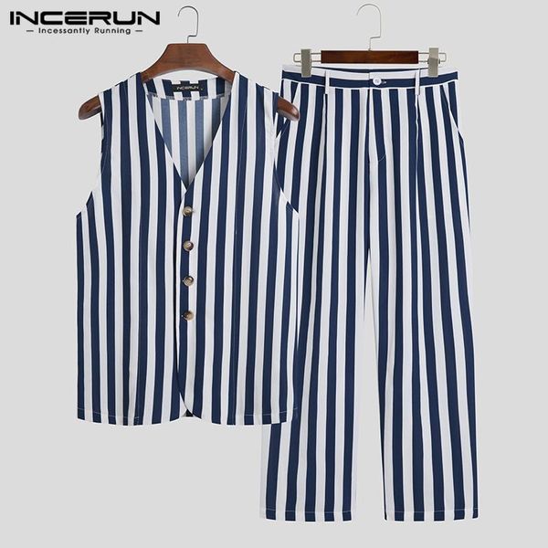 2020 fashion striped men sets incerun sleeveless button up v neck tank zipper pants 2 pieces man leisure loose suits s-5xl, Gray
2020 fashion striped men sets incerun sleeveless button up v neck tank zipper pants 2 pieces man leisure loose suits s-5xl, Gray
